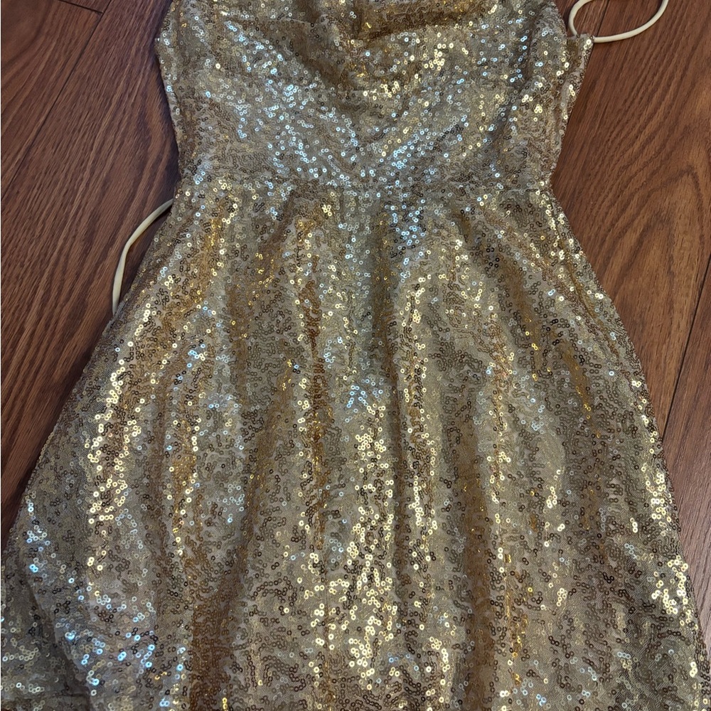 Lucy in the Sky Gold Sequin Dress